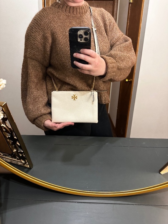 Tory Burch Handbags - Tory Burch Small Kira Pebbled Leather Top-Zip Crossbody